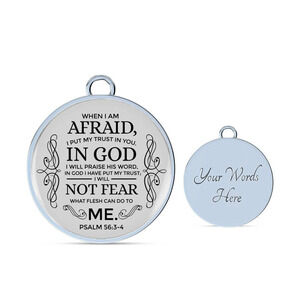 Trust In God Personalized Engraved Silver Circle Bangle Bracelet Custom Name